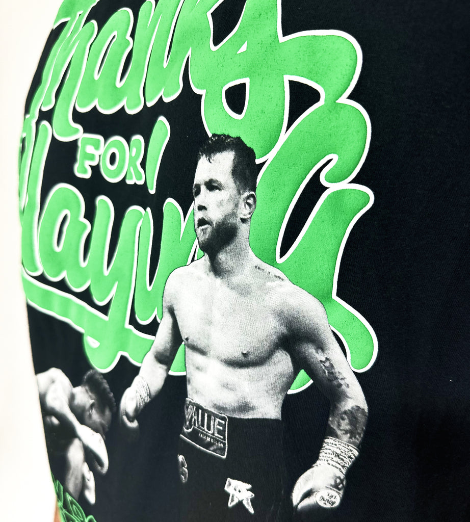 A closeup of the Bow Down to the King tee.